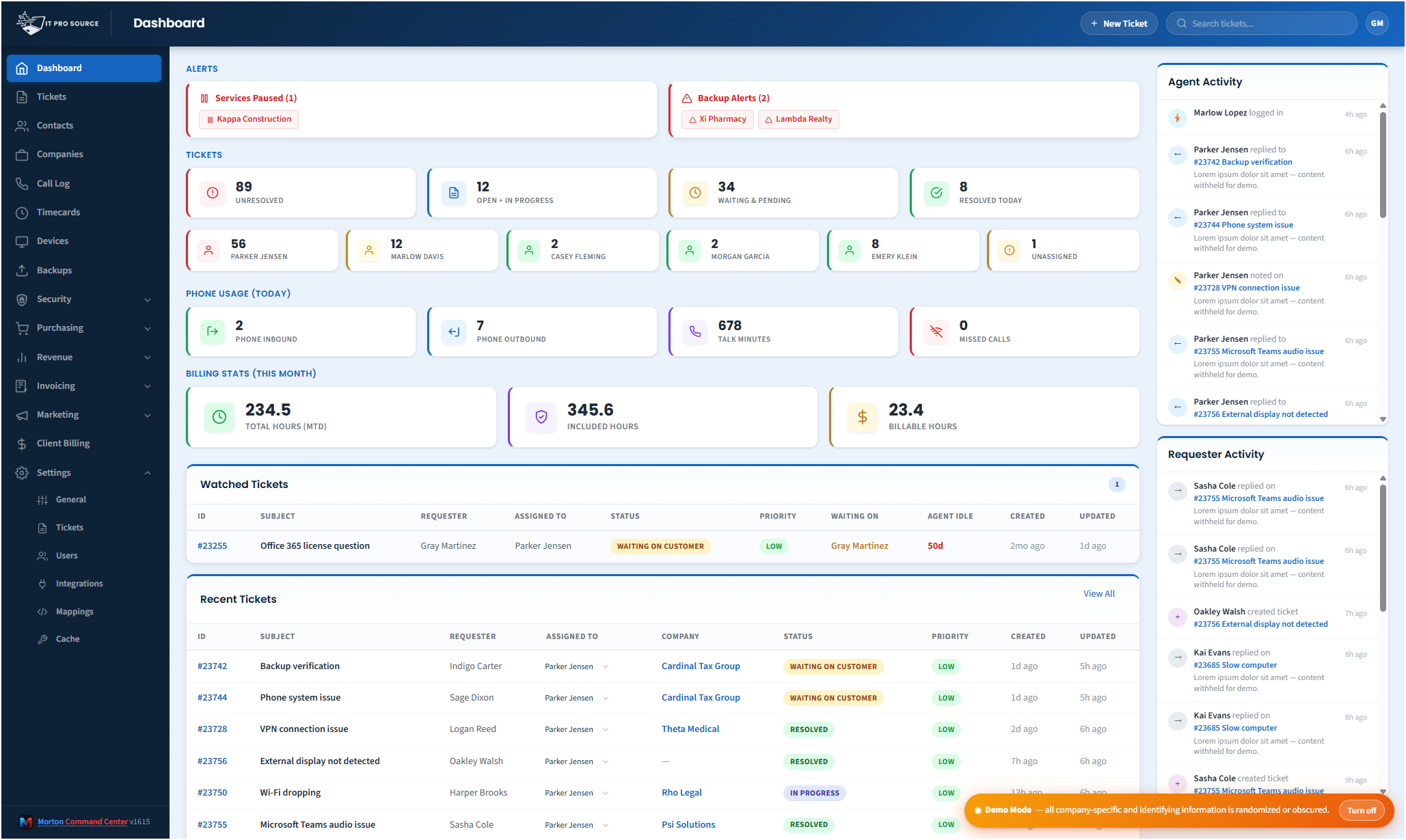 Unified security operations dashboard with action queue